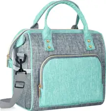 Lightweight and Leakproof Lunch Bag: Weighting 360g, this lunch cooler bag is made of water resistant fabric for easy cleaning while heat-welded seams to guard against leaks. Insulated Lunch Bag: This women lunch box is lined with eco-friendly aluminum material to keep your food warm or cold for 4-6 hours, perfect for adult office work. Wide Open Design: Top of the insulated lunch bag can be opened up to 10.2"L x 6.5"W by dual zipper closure, that means your lunch container can be put into the bag and taken out of the bag horizontally. Large Capacity: 10 x 6.6 x 10.6 inch, this lunch box for women and men looks small but the main compartment is large enough to fit 2 pcs lunch containers and 2 bottle of drinks. You can store your sandwiches, salad, snacks, drinks and fruits, fit all your lunch need.