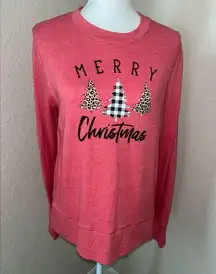 NWOT Holiday Time ‘Merry Christmas’ long sleeved shirt, women’s size M 8/10