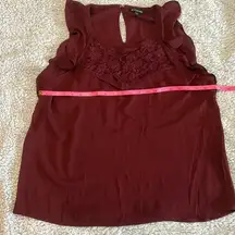 Express Maroon Cap Flutter Sleeve and Lace Accent Blouse. NWOT.