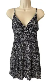 American Eagle Outfitters Womens Shorts Romper Navy White Floral Size XSmall