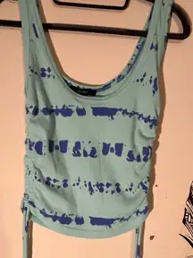 Forever 21 Tie Dye Blue Cropped Tank‎ Top Adjustable Sides Women's Medium