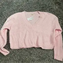 PacSun LA Hearts light bubble gum pink knit v neck sweater size small