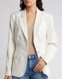 PAIGE Shania Peak Lapel Blazer Ivory Tonal 12