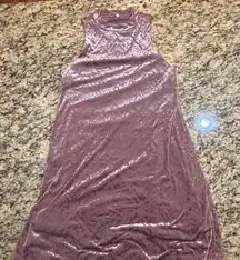 MUDD Women’s Large Crushed Velvet‎ Rose Taupe Mini Dress Festival Holiday