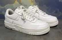 Nike Air Force 1 CK6649-100 Low Pixel White Leather Women's Sneakers Size 9.5