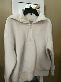 White Zip Up Sweatshirt