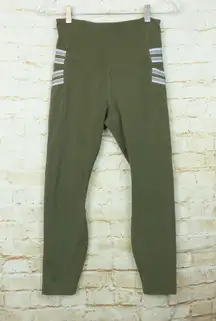 Lorna Jean Swift Booty Support Ankle Biter Tight Leggings Womens S Olive Green