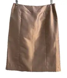 Gold Shimmer Silk Skirt Festive Holiday Lafayette 148 New York Size 8