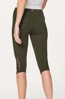 Lululemon Train Times Crop 17" Dark Olive Green