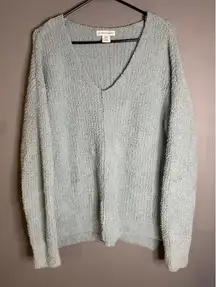 Cupcakes & Cashmere Blue V Neck Cozy Soft Sweater Size Medium
