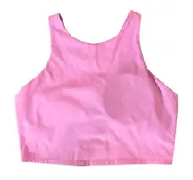 Women's Pink Padded Activewear Crop‎ Top with Built in Bra Size Large