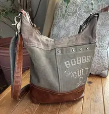 Myra Bag Leather and Canvas Crossbody Bag