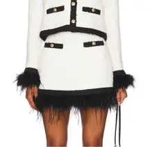 SAYLOR Cressida Tweed Feathered Mini Skirt NWT‎ Large