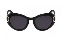 Salvatore Ferragamo SF818S 001 54 21 Classic Black/ Gold Oversized Sunglasses