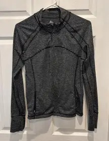 RBX Women’s Small Full Zip Lightweight Activewear Jacket Black‎ Gray Striped