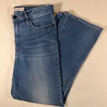 Athleta Sculptek Denim Blue Jeans Size 12 Straight Leg High Rise Boot Cut