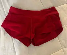 Red Lululemon Speed Up Shorts 2.5" Low-Rise 
