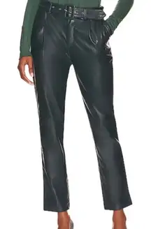 BCBG - Belted High Rise Faux‎ Leather Pants - Green NWT