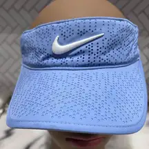 Nike Golf Dri-FIT Perforated Adjustable Visor Light Blue White Swoosh NWT