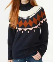 Free Assembly Fair Isle mock neck cotton wool sweater size XXL‎