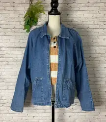 Vintage LA Blues Stiff Denim Lightweight Zipper Chore Jacket