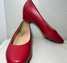 DREAM PAIRS Mila Red Low Heel Chunky Pump Shoes Women's 8.5 Career Office Modest