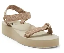 Zella Sandals Womens Size 6 Tan Leopard Print Lightweight Platform