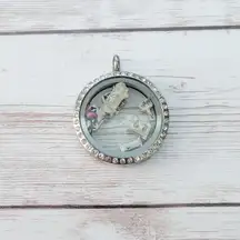 My Journey Locket Silver Tone Pendant - E Initial - Family