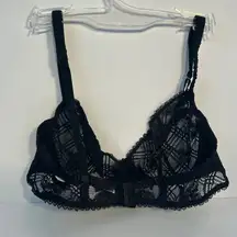 Simone Perele Black Lace Plunge Bra 36C