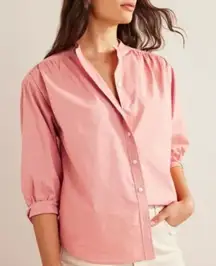 Boden Peach Cotton Button Up Top