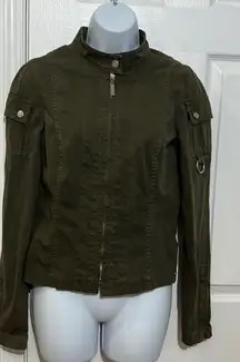 Juicy Couture Olive Green Denim Jacket in size M