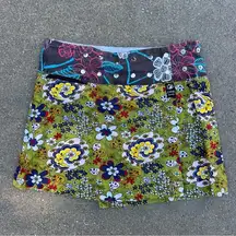 Zand Amsterdam Snap Adjustable Wrap Skirt Green Boho Retro Ditzy Paisley MCM