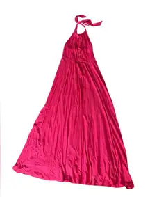 Boden Halter Dress‎ Bright Pink Jersey Knit Maxi Dress Women's Size 4 NEW
