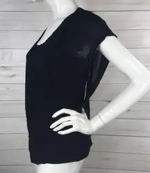 7 For all Mankind Basic Soft Black Layered Tee