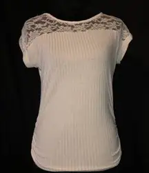 White Shirt w/ Lace Design