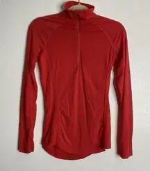 ICEBREAKER Womens 150 Zone Red Lightweight 1/2 Zip Pullover Thermo S