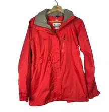 Columbia  Omni-Heat Interchange Coral Red Full Zip Waterproof Rain Ski Jacket M