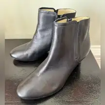 TR-Devan-1 Leather Block Heel Black Booties