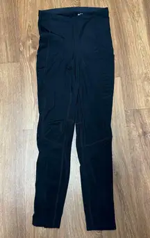 REI Women Black Ankle Zip Reflective Running Pants Side Pocket High Waist Medium
