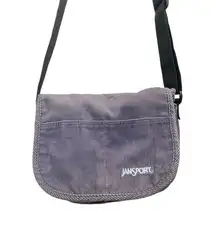 JanSport Gray Blue Corduroy Messenger Bag  Purse Vintage 90s Y2K Utility EUC