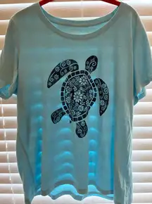 St. John's Bay Light Blue Turtle T-Shirt