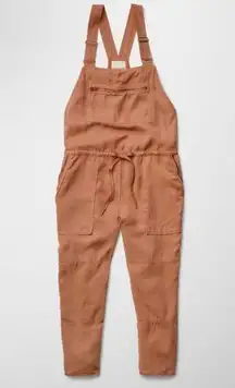 ARITZIA Wilfred Free Terra Cotta Lyocell Drawstring Waist Crop Overalls