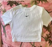 the nike white baby tee