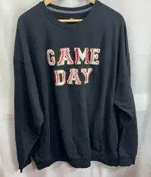 Athletic Works‎ Black Crewneck Sweatshirt Game Day