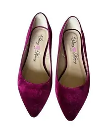 Penny Loves Kenny Wine Color Suede Like Flats Size 8