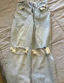 Abercrombie & Fitch Light Blue Distressed Boyfriend Jeans