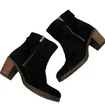 Taos Standout Black Suede Leather Boots Womens US 5.5 Reptile Embossed