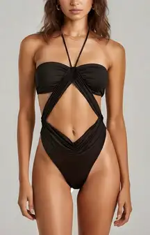 RIOT SWIM Phoenix One Piece Swim, Black, Large