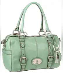 FOSSIL MADDOX Mint GREEN LEATHER SATCHEL  CROSSBODY SHOULDER BAG