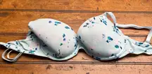 PINK by Victoria's Secret Light Blue Floral Print Push Up Bra Size 32DD